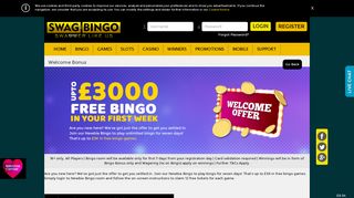 Welcome Bonus | Swag Bingo