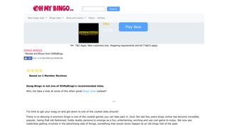 Swag Bingo | 300% Match Bonus | £15 No-Deposit Offer - OhMyBingo
