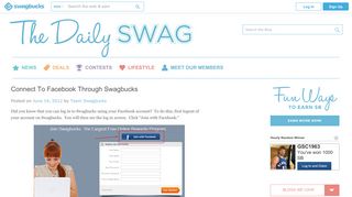 Connect To Facebook Through Swagbucks – The Daily Swag