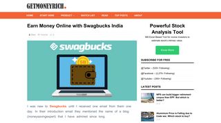 Earn Money Online with Swagbucks India - GETMONEYRICH