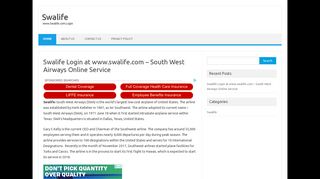 Swalife - www.Swalife.com Login