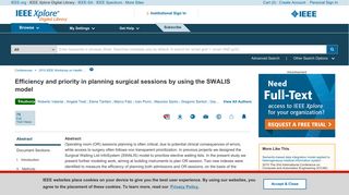 Efficiency and priority in planning surgical sessions by using the ...