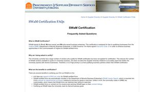 SWaM Certification FAQs: Procurement Services