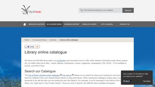 Library online catalogue - City of Swan
