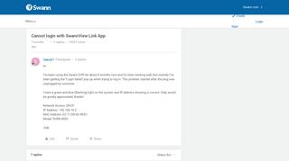 Cannot login with SwannView Link App | Swann Support Community