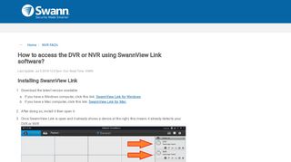 How to access the DVR or NVR using SwannView Link software?