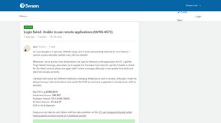 Login failed. Unable to use remote applications (NVR8-4575) | Swann ...