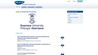 Swansea University Jobs on jobs.ac.uk