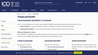Your Account - Swansea University