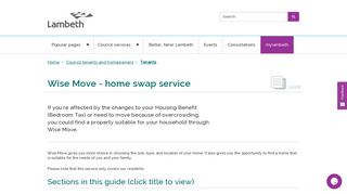 Wise Move - home swap service | Lambeth Council