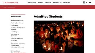 Admitted Students :: Admissions & Aid :: Swarthmore College