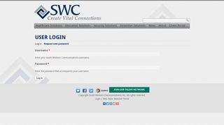 User login | South Western Communications