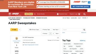 AARP Sweepstakes - AARP Online Community