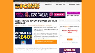 Sweet Home Bingo: Deposit £10 Play With £40! - Big Bonus Bingo Sites