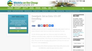Sweetjack: Get an Extra 15% Off Everything - Wichita on the Cheap