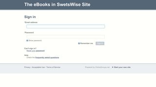 Login: The eBooks in SwetsWise Site