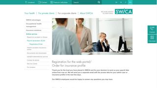 SWICA – Registration for the web portal / Order for insurance profile