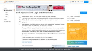 Swift-Application with Login and offlinemodus - Stack Overflow