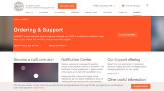 Ordering & Support - mySWIFT | SWIFT