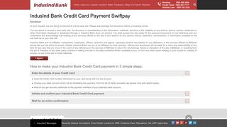 Use Swiftpay for IndusInd Credit Card Bill Payment - IndusInd Bank