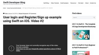 User login and Register/Sign up example using Swift on iOS. Video #2 ...