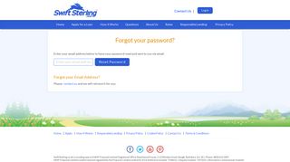 Forgot your password? - Swift Sterling