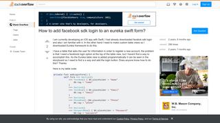 How to add facebook sdk login to an eureka swift form? - Stack Overflow