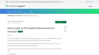 How to login to iOS created Cloud account on Android? – SwiftKey ...