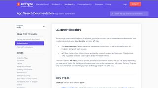 Authentication | Swiftype Documentation