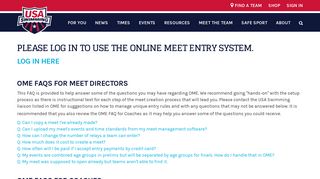 Online Meet Entry (OME) - USA Swimming