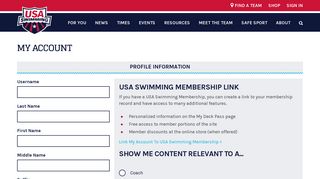My Account - USA Swimming