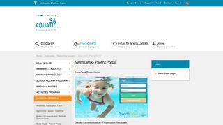 Swim Desk - Parent Portal - SA Aquatic & Leisure Centre
