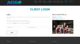 Montreal Institute of swimming - Client Login