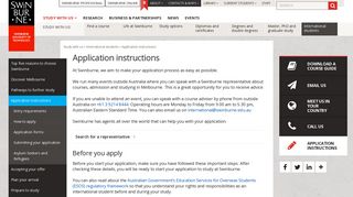 Application Instructions | International Students | Swinburne University ...