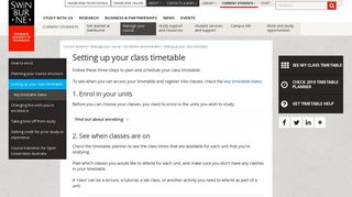 Setting up your class timetable | Swinburne University | Melbourne