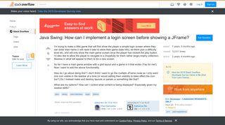 Java Swing: How can I implement a login screen before showing a ...
