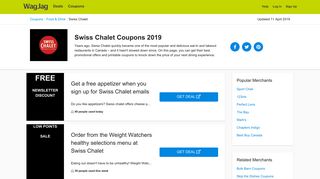 Swiss Chalet Coupons & Promo Codes 2019 - WagJag