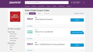 Swiss Chalet Coupon Codes, Promo Codes, March 2019 - RetailMeNot