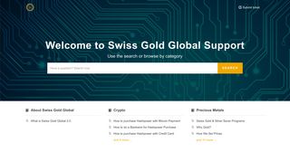 Welcome to Swiss Gold Global Support