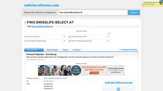 fino.swisslife-select.at at WI. Financial Organizer - Anmeldung