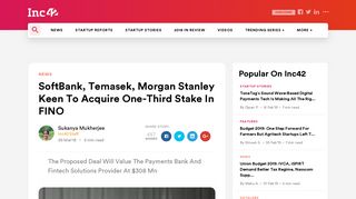 SoftBank, Temasek, Mrogan Stanley To Acquire One-Third Stake In ...