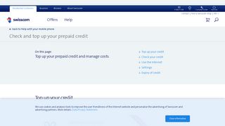 Check and top up your prepaid credit - Help | Swisscom