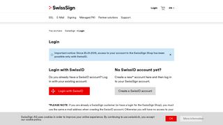 Login with SwissID - SwissSign