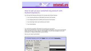 setup email, webmail, business email accounts, email ... - Swissmail