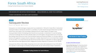 Swissquote Review | Forex South Africa