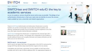 Authentication - Services - SWITCH