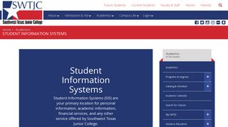 Student Information Systems - Southwest Texas Junior College