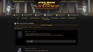 STAR WARS: The Old Republic - Stuck login screen