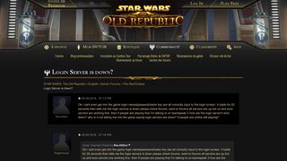 STAR WARS: The Old Republic - Login Server is down?