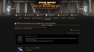STAR WARS: The Old Republic - The login service is currently ...